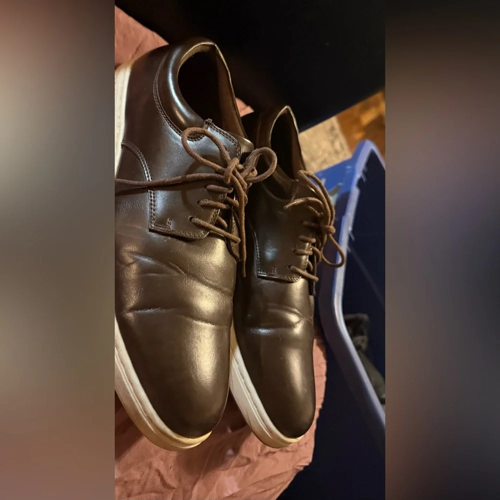 Perry Ellis Dark Brown Leather Oxfords